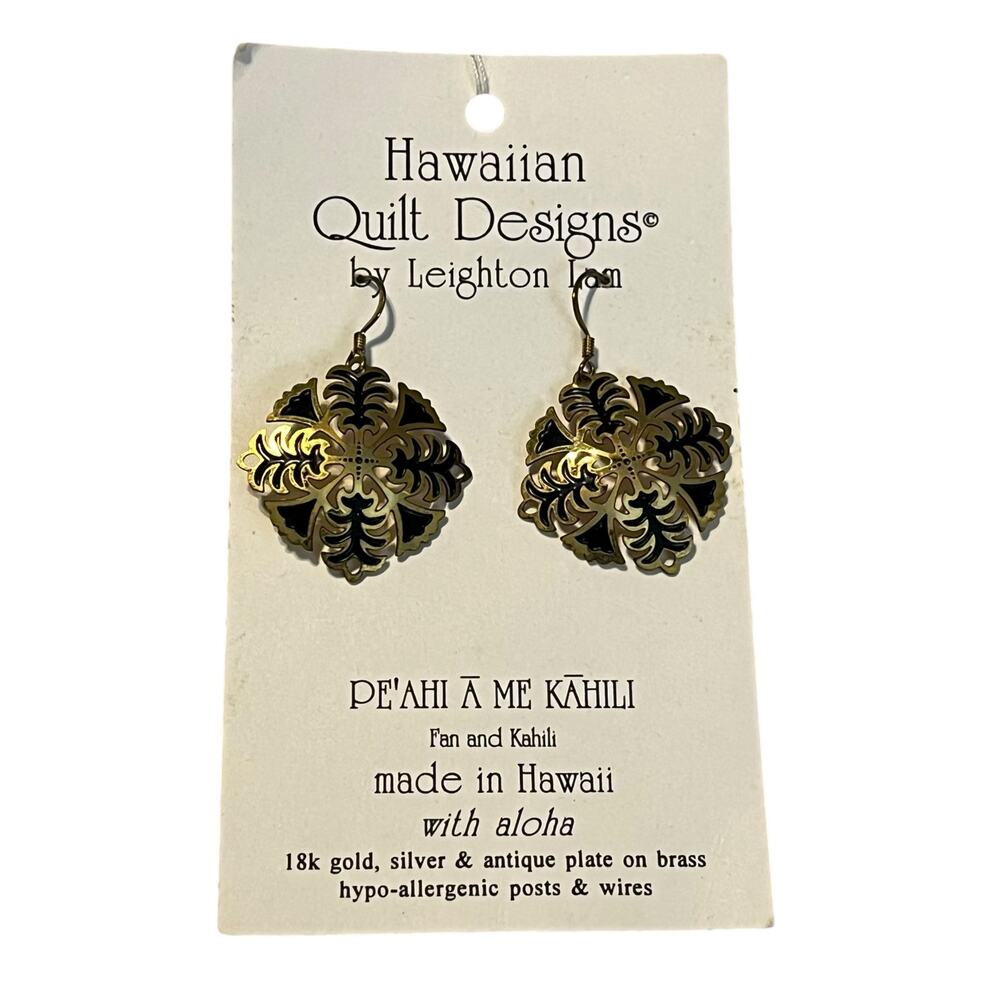 Hawaiian Quilt Designs Earrings Made in Hawaii